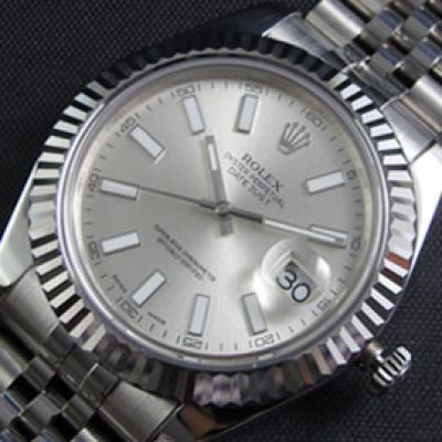 Clone Swiss ETA2836 Rolex Datejust II Watch Silver Face